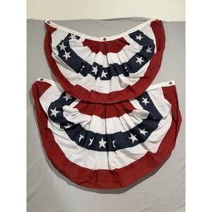 Vintage Set of 2 American Flag curtains/flags indoor/outdoor